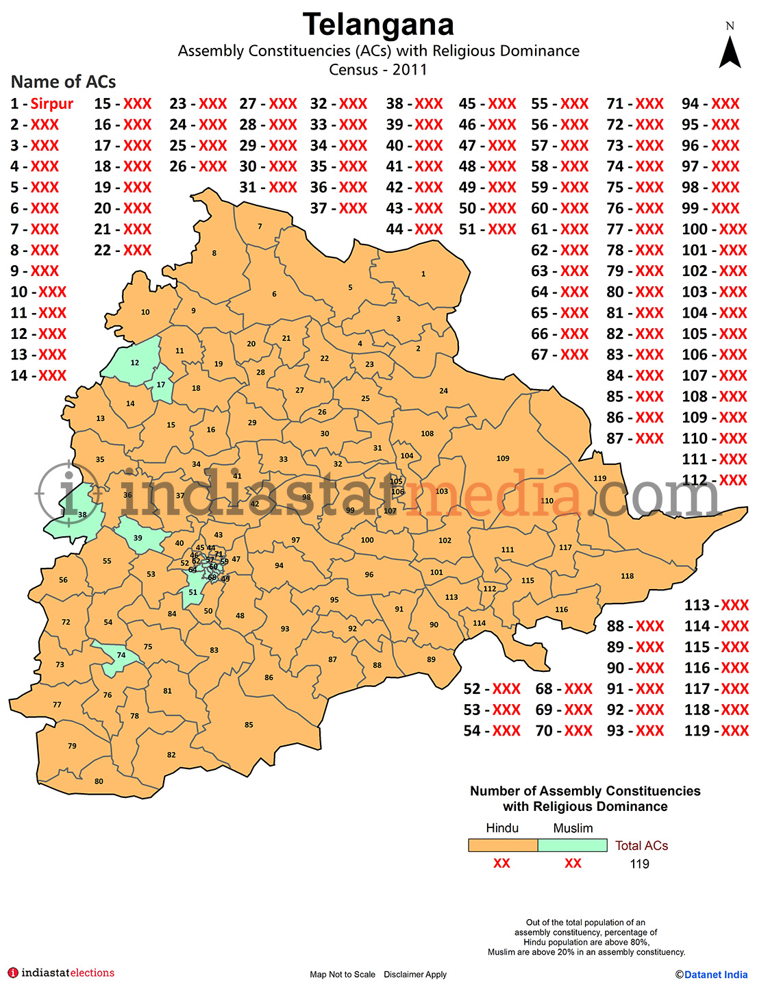 Assembly Constituencies (ACs) with Religious Dominance in Telangana- Census 2011