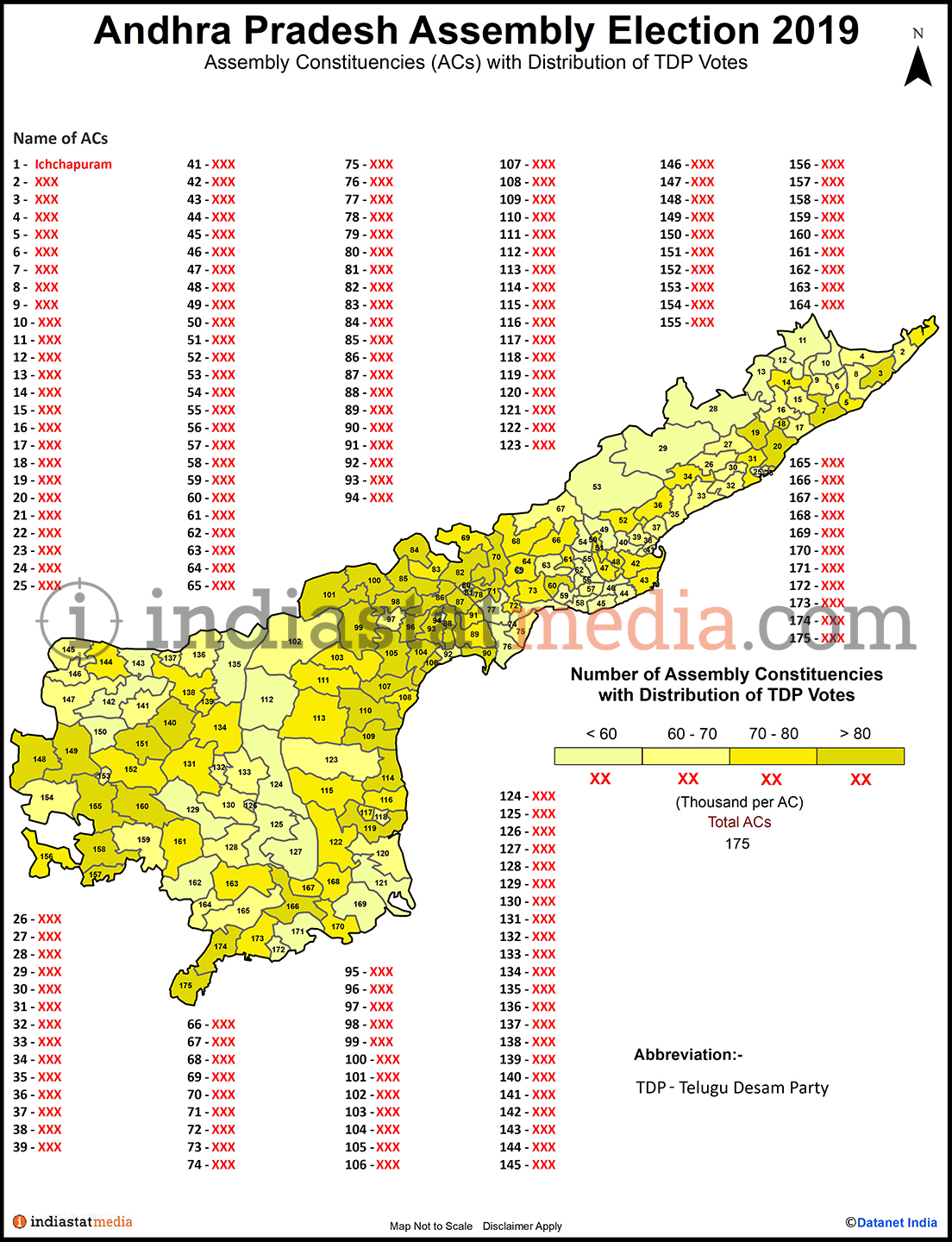 Distribution of TDP Votes by Constituencies in Andhra Pradesh (Assembly Election - 2019)