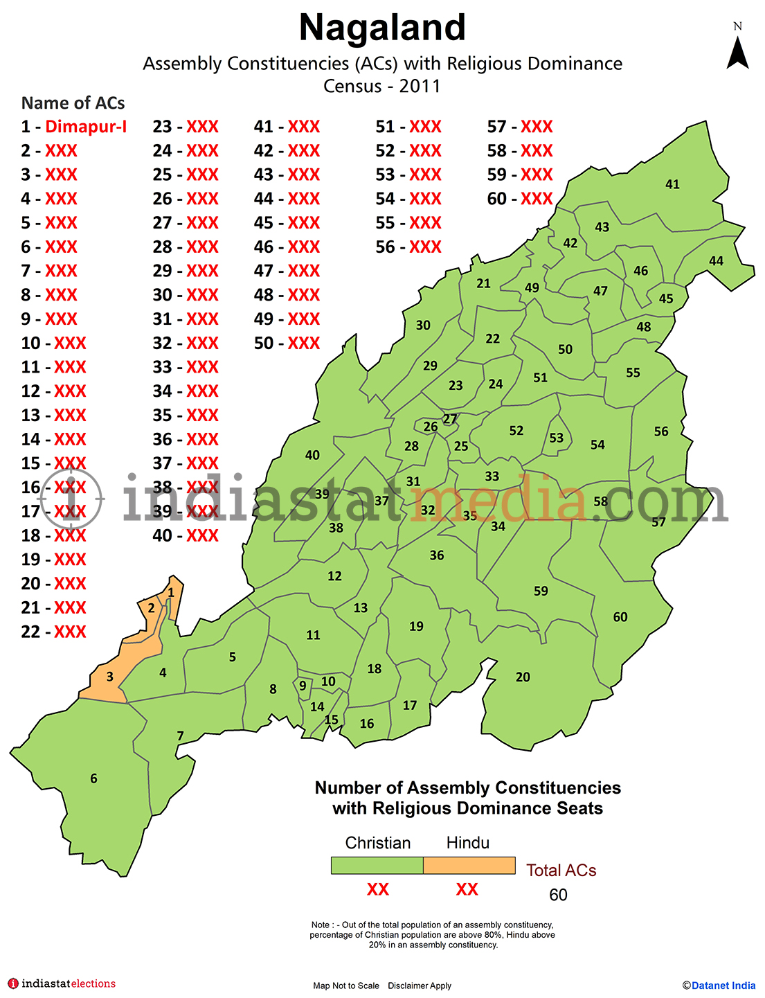 Assembly Constituencies (ACs) with Religious Dominance in Nagaland - Census 2011