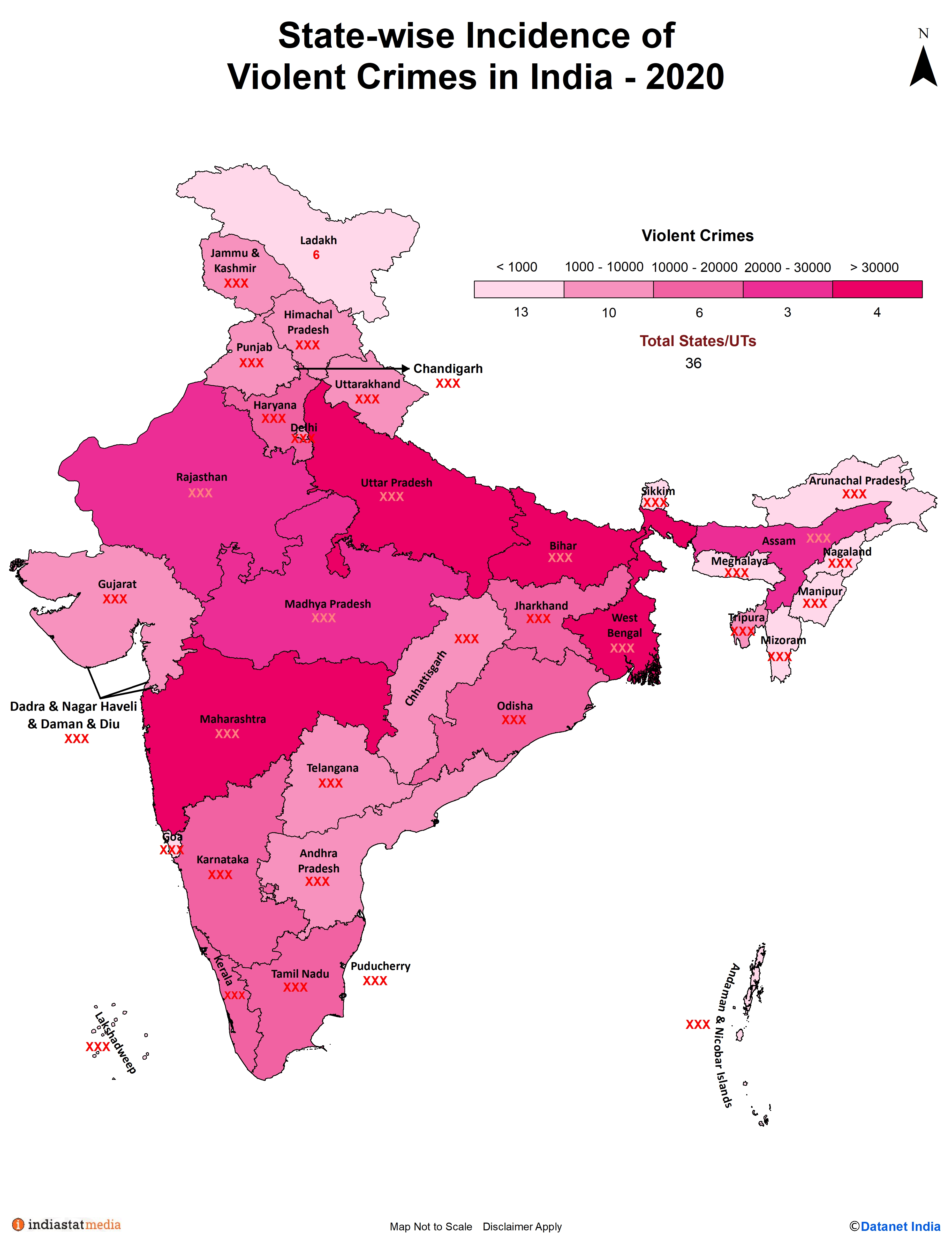 State-wise Incidence of Violent Crimes in India (2020)