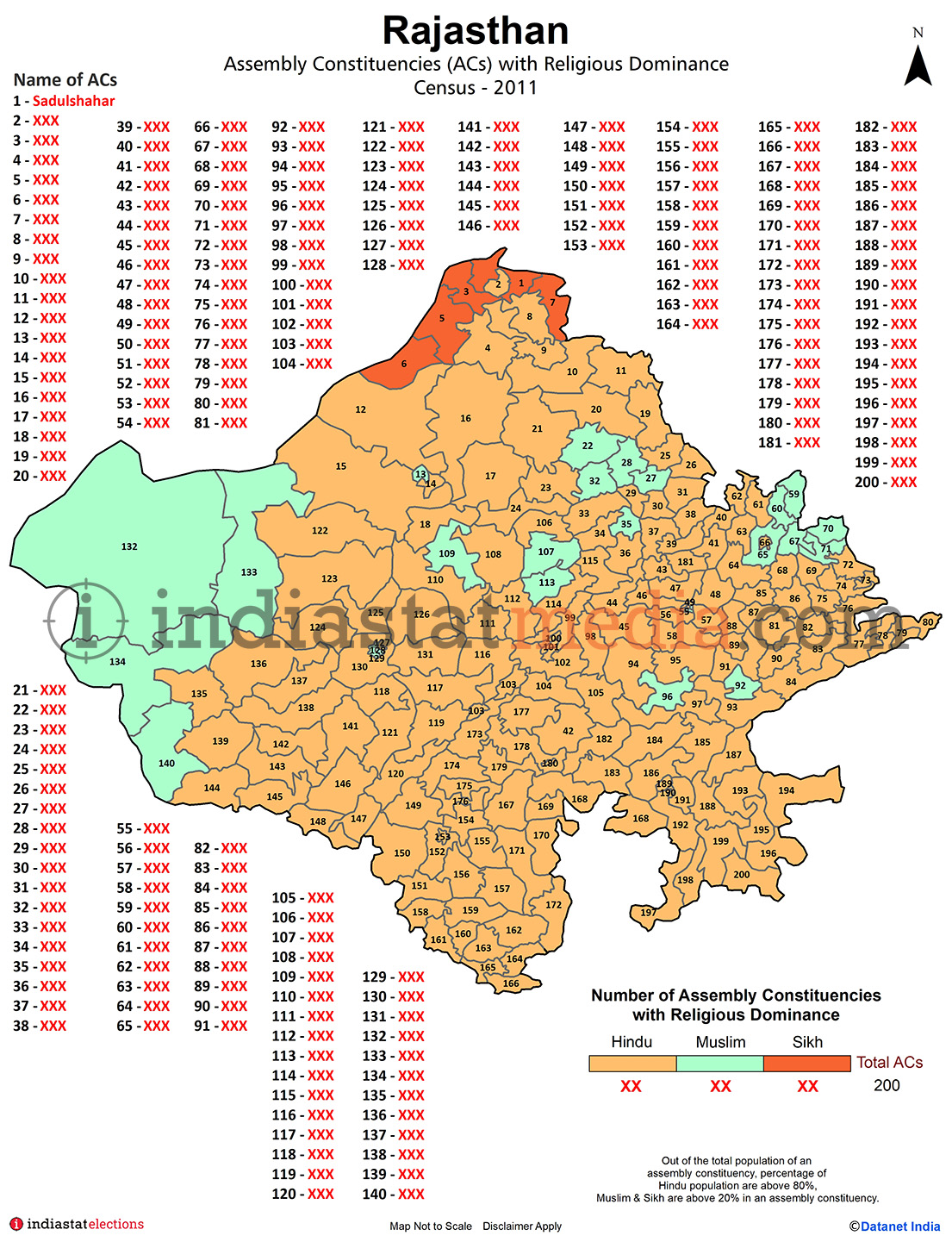 Assembly Constituencies (ACs) with Religious Dominance in Rajasthan- Census 2011