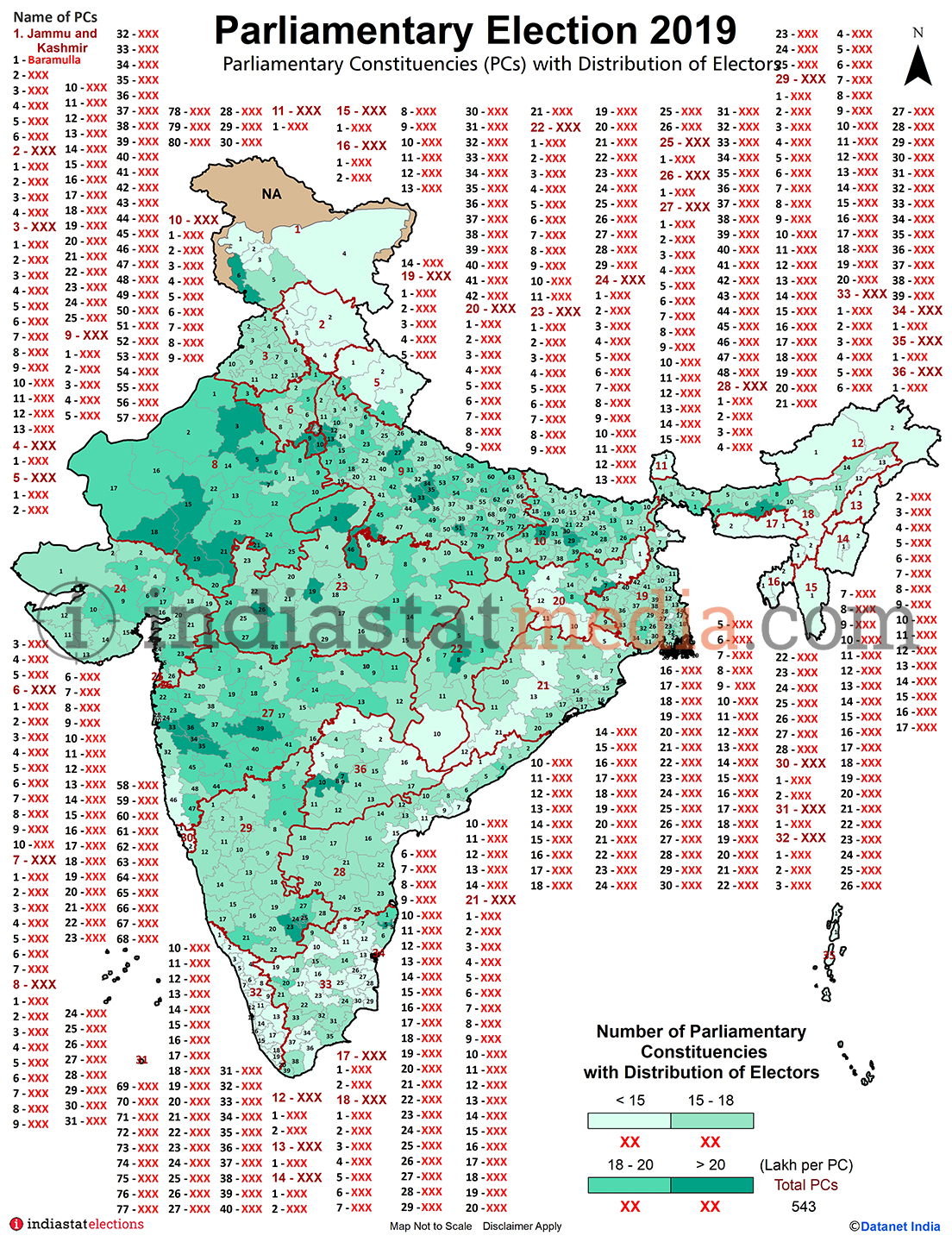Parliamentary Constituencies with Distribution of Electors in India (Parliamentary Election - 2019)