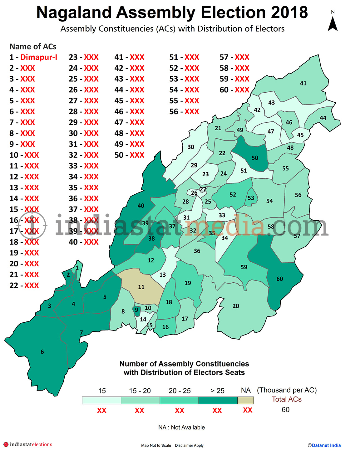 Assembly Constituencies (ACs) with Distribution of Electors in Nagaland (Assembly Election - 2018)